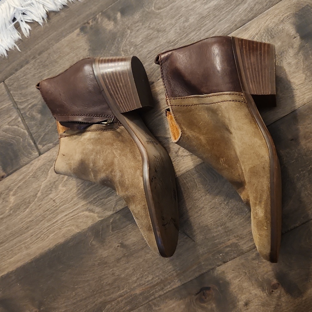 Madewell Suede and Leather Zipper Booties